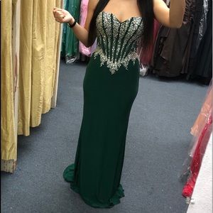 Green Strapless Dress